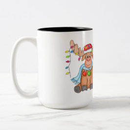 Caneca De Café Em Dois Tons Natal - Feliz Natal-Alce!