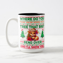 Caneca De Café Em Dois Tons Natal Feliz Natal Para Vaca Do Terreno Do Presente