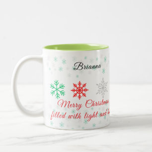 Caneca De Café Em Dois Tons Natal Floco de Neve Personalizado