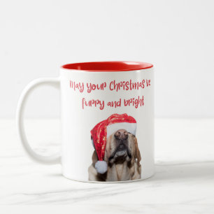 Caneca De Café Em Dois Tons natal furado e brilhante, papais noeis engraçados