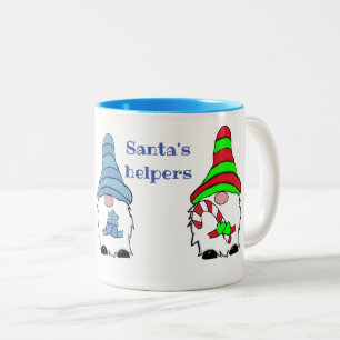 Caneca De Café Em Dois Tons Natal Gnomo 