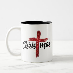 Caneca De Café Em Dois Tons Natal Jesus Cruz Fé Cristã Religião