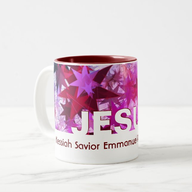 Caneca De Café Em Dois Tons Natal JESUS Personalizado (Frente Esquerda)