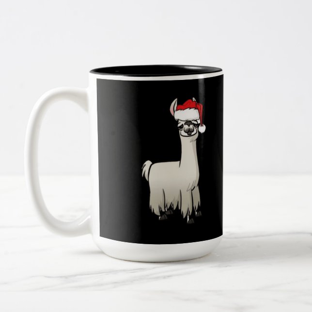 Caneca De Café Em Dois Tons Natal Lama (Esquerda)