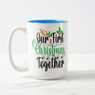 Caneca De Café Em Dois Tons Natal Nosso Primeiro Natal Juntos
