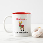 Caneca De Café Em Dois Tons Natal Personalizado para Crianças de Chocolate Que<br><div class="desc">As canecas de chocolate quente personalizadas fazem presentes de natal excelente. As crianças vão adorar ver seu próprio nome enquanto bebem seu chocolate quente. Personalize com qualquer nome e a redação do chocolate quente pode ser alterada para cacau quente ou qualquer outra redação da sua escolha.</div>
