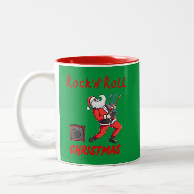 Caneca De Café Em Dois Tons Natal Rock-N-Roll (Esquerda)