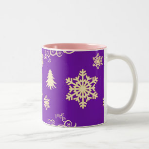 Caneca De Café Em Dois Tons Natal roxo