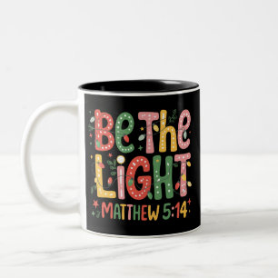 Caneca De Café Em Dois Tons Natal Seja A Luz Xmas Feriado Cristão 