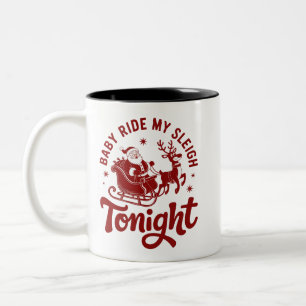 Caneca De Café Em Dois Tons Natal Trenó do Papai Noel Sarcasmo Humor Natalino