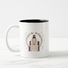 Caneca De Café Em Dois Tons Natal | Um rei tão brilhante | Jesus | Neutros