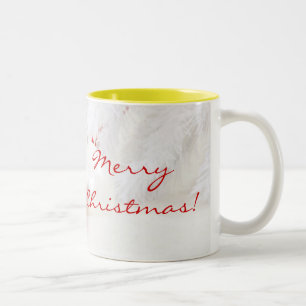 Caneca De Café Em Dois Tons Natal Vermelho e Branco Feliz Natal