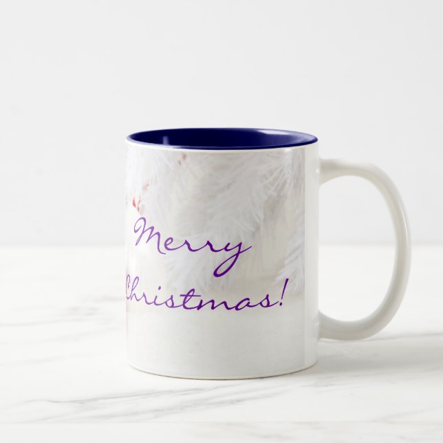 Caneca De Café Em Dois Tons Natal Vermelho e Branco Feliz Natal III (Direita)
