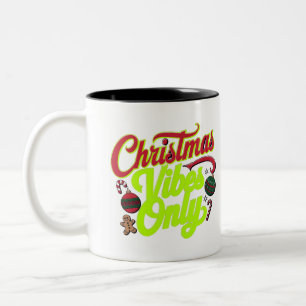 Caneca De Café Em Dois Tons Natal Viba Apenas Design de Arte Digital