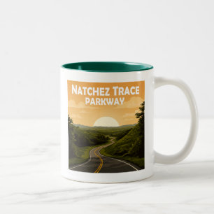 Caneca De Café Em Dois Tons Natchez Trace Parkway Mississippi Paisagem