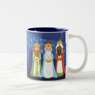 Caneca De Café Em Dois Tons Natividade e os três homens sábios