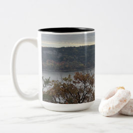 Caneca De Café Em Dois Tons Natureza do Lago