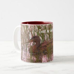 Caneca De Café Em Dois Tons Natureza do Pato Castanho Selvagem Personalizada