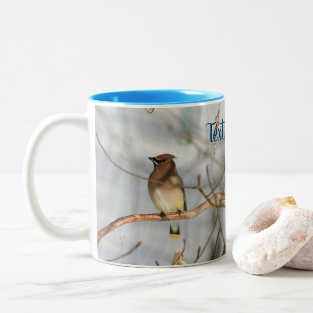 Caneca De Café Em Dois Tons Natureza Selvagem De Inverno Personalizada (Com Donut)