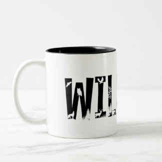 Caneca De Café Em Dois Tons Natureza Selvagem Exterior Animais Tipografia Flor