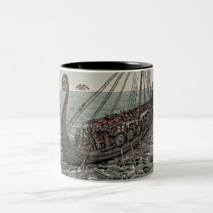 Caneca De Café Em Dois Tons Navio de Oseberg