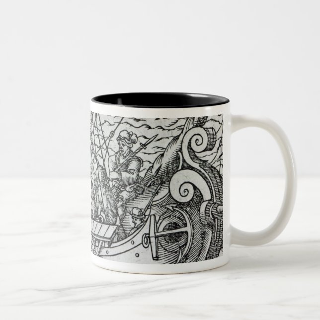 Caneca De Café Em Dois Tons Navio de Viking (Direita)