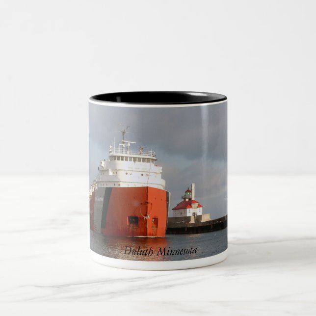 Caneca De Café Em Dois Tons Navio e Farol, Duluth Minnesota (Centro)