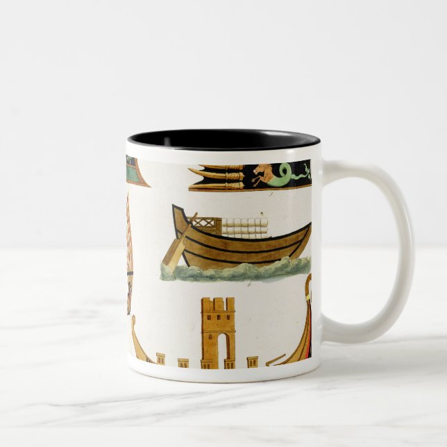 Caneca De Café Em Dois Tons Navios romanos com detalhes de governantes sem (Direita)
