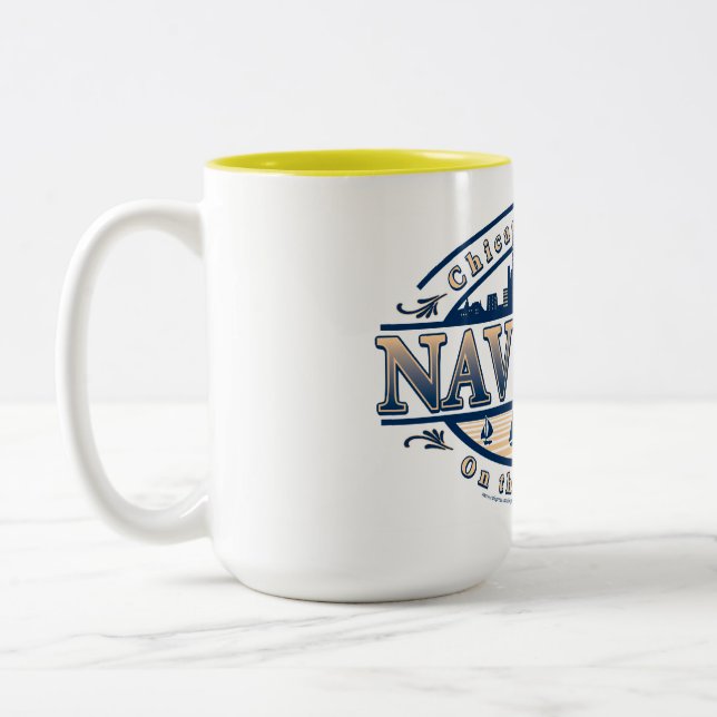 Caneca De Café Em Dois Tons Navy Pier Chicago (Esquerda)