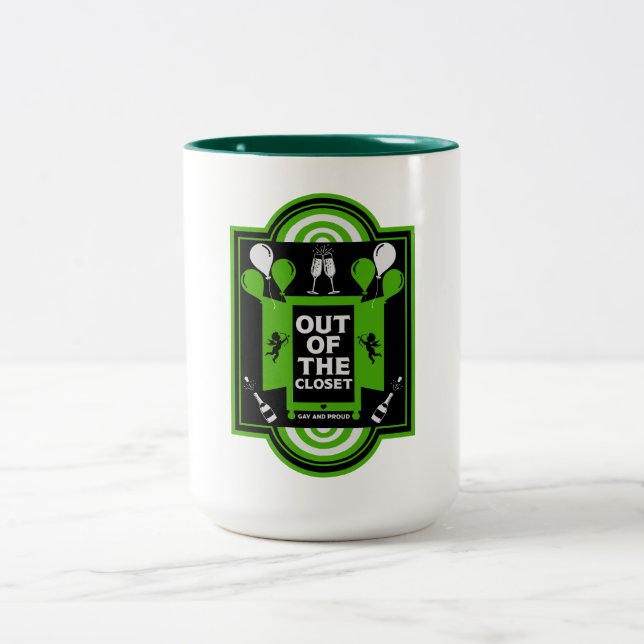 Caneca De Café Em Dois Tons NCOD do Dia Nacional de Saída (Centro)