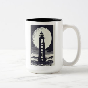 Caneca De Café Em Dois Tons Ned's Point Lighthouse Massachusetts Moon
