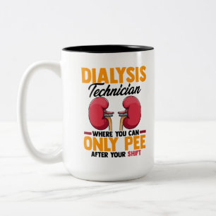 Caneca De Café Em Dois Tons Nefrologia Rim do Técnico de Diálise