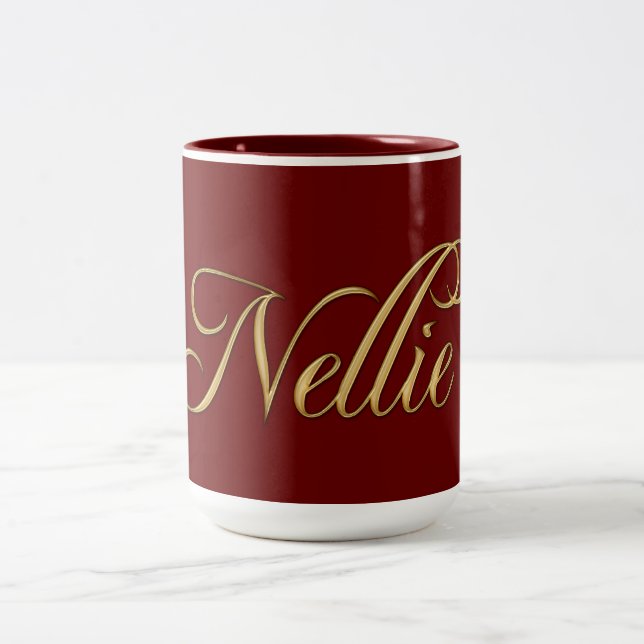 Caneca De Café Em Dois Tons NELLIE Name-Branded Gift Bebendo Mug (Centro)