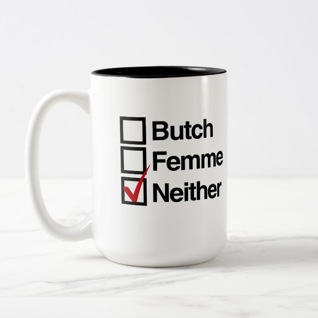 Caneca De Café Em Dois Tons Nem butch nem femme (Esquerda)