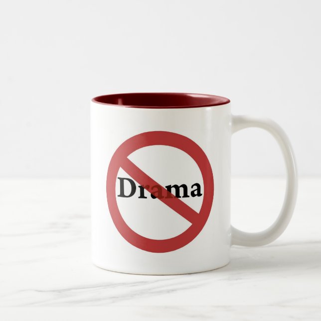 Caneca De Café Em Dois Tons Nenhum drama permitido! (Direita)