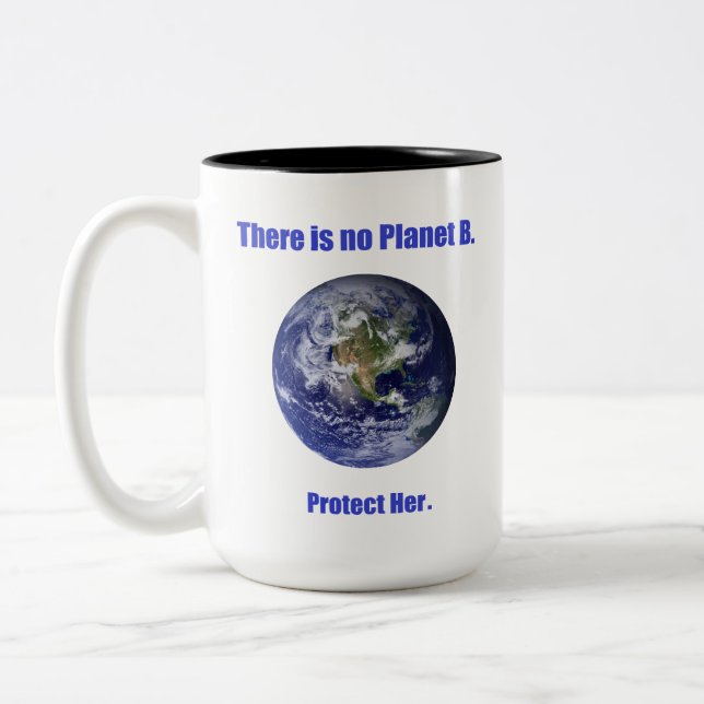 Caneca De Café Em Dois Tons Nenhum Planeta B (Esquerda)