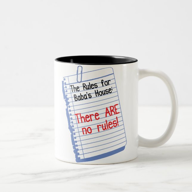 Caneca De Café Em Dois Tons Nenhumas regras na casa do babá (Direita)