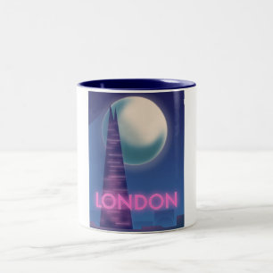 Caneca De Café Em Dois Tons Neon London poster de viagens