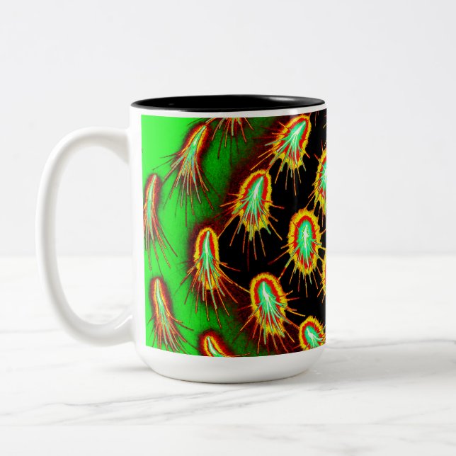 Caneca De Café Em Dois Tons Neon Microburst Pattern Mug (Esquerda)