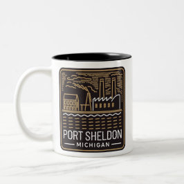 Caneca De Café Em Dois Tons Neon Port Sheldon Michigan