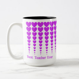 Caneca De Café Em Dois Tons Neon Purple Heart Tinsel, Melhor Professora Costum