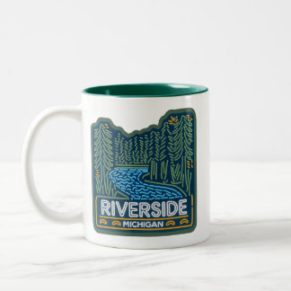 Caneca De Café Em Dois Tons Neon Riverside Michigan