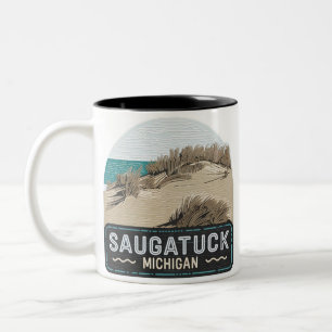 Caneca De Café Em Dois Tons Neon Saugatuck Michigan Sand Dunes