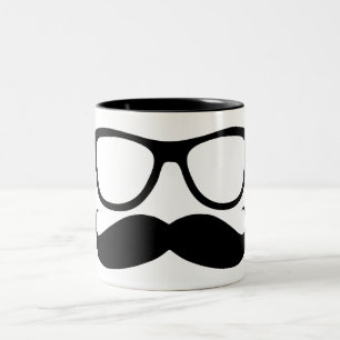 Caneca De Café Em Dois Tons Nerd do bigode