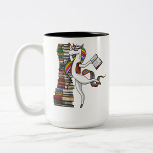 Caneca De Café Em Dois Tons Nerd mágico da leitura do livro do bibliotecário