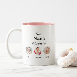 Caneca De Café Em Dois Tons Netos da Nana Fofos Personalizados 