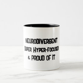 Caneca De Café Em Dois Tons Neurodivergentes e Hiperfocagem