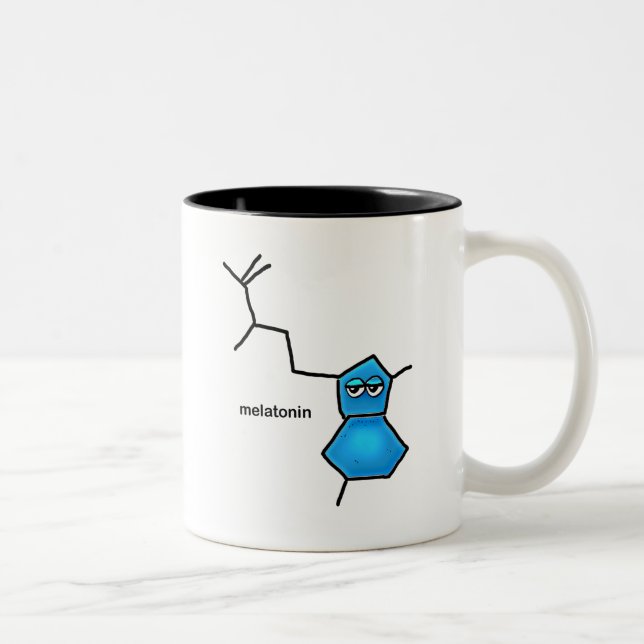 Caneca De Café Em Dois Tons Neurotransmissor Melatonina (Direita)
