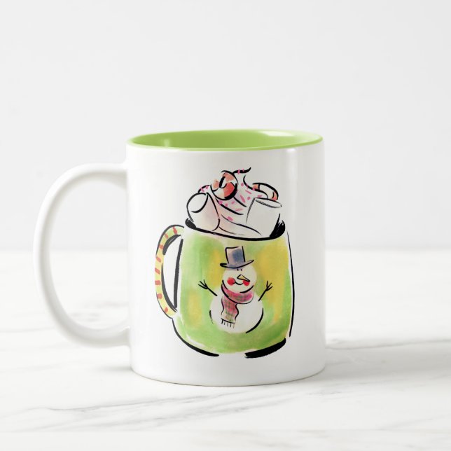 Caneca De Café Em Dois Tons Neve e cacau (Esquerda)