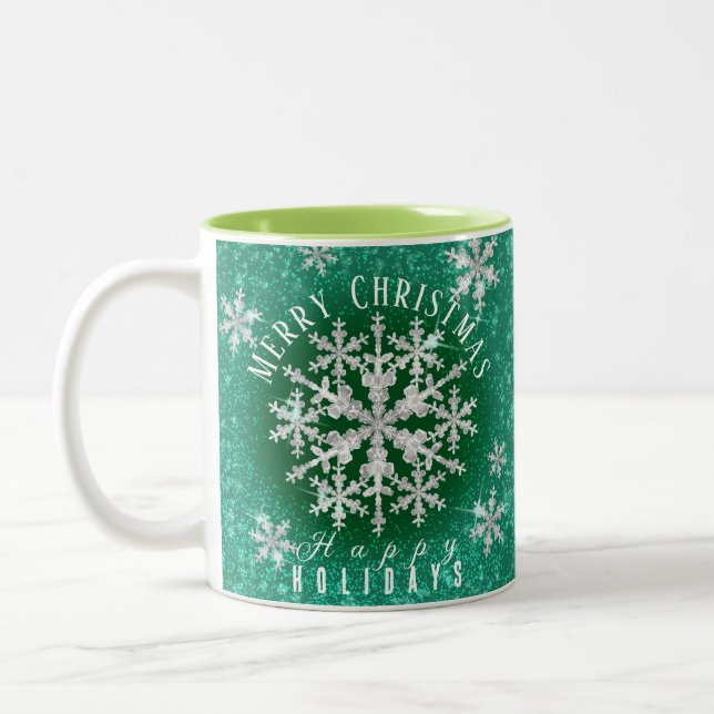 Caneca De Café Em Dois Tons Neve Fala Verde Café De Dois Toneladas (Esquerda)